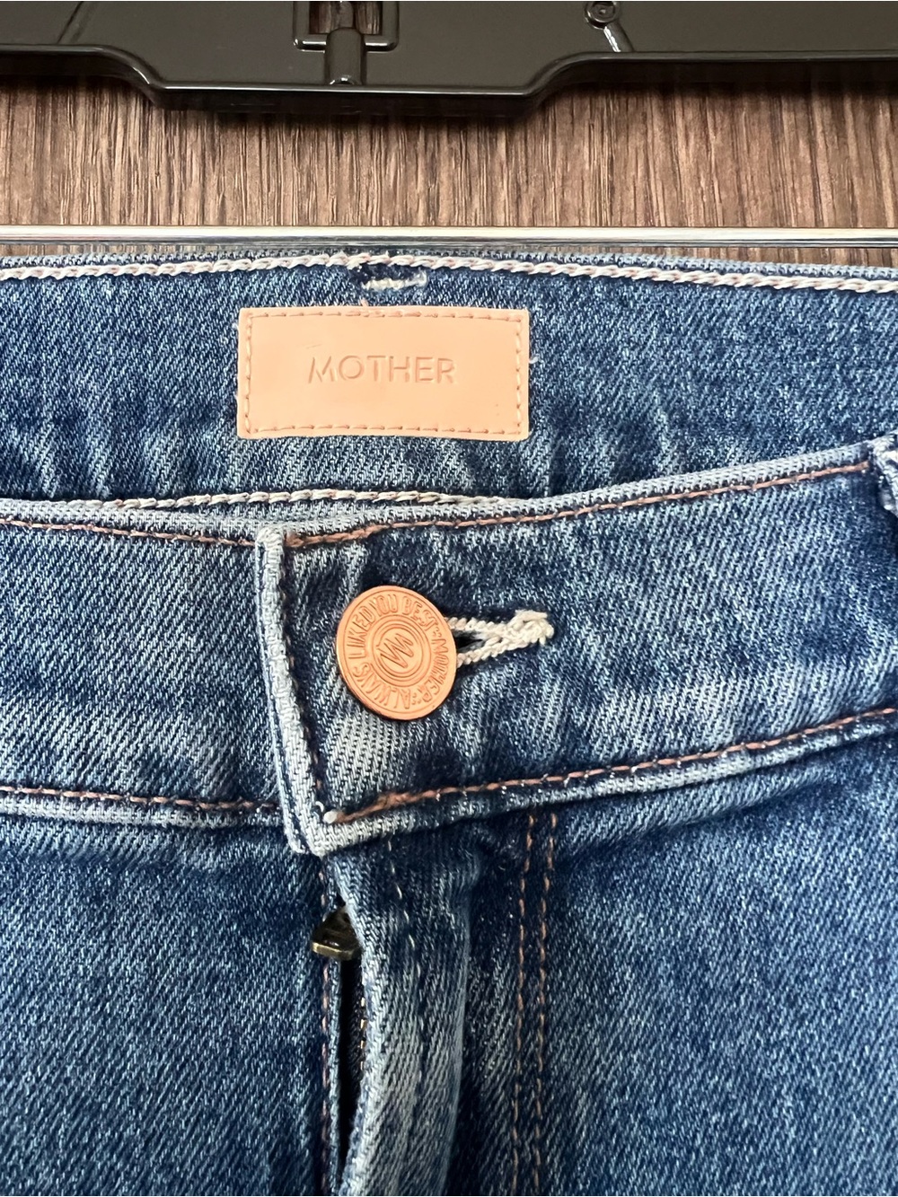 MOTHER Straight-Leg Jeans in Medium Blue Wash - Picture 2 of 7